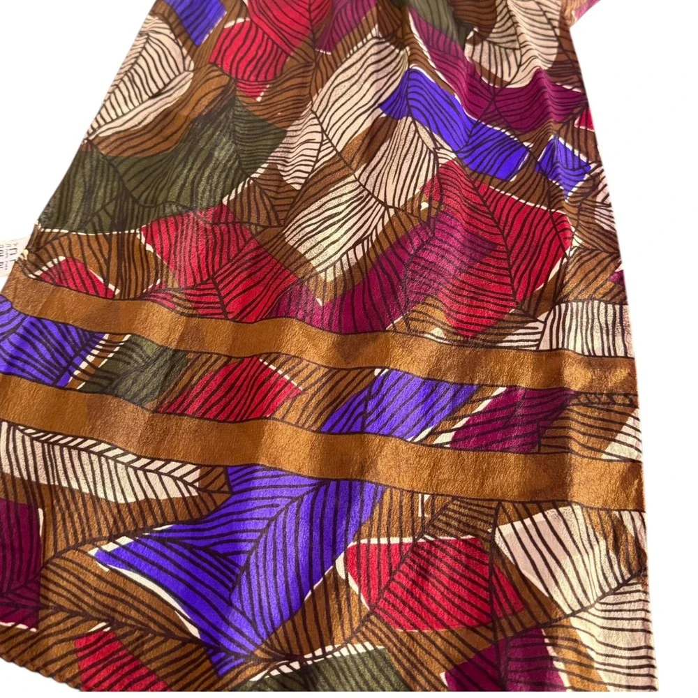 VTG‎ Made in Japan 100% Silk Scarf Ethnic Print Liz Claiborne Earthy BOHO 53